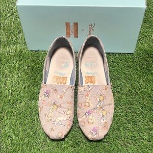 Toms 7.5 women grey seven dwarfs printed canvas